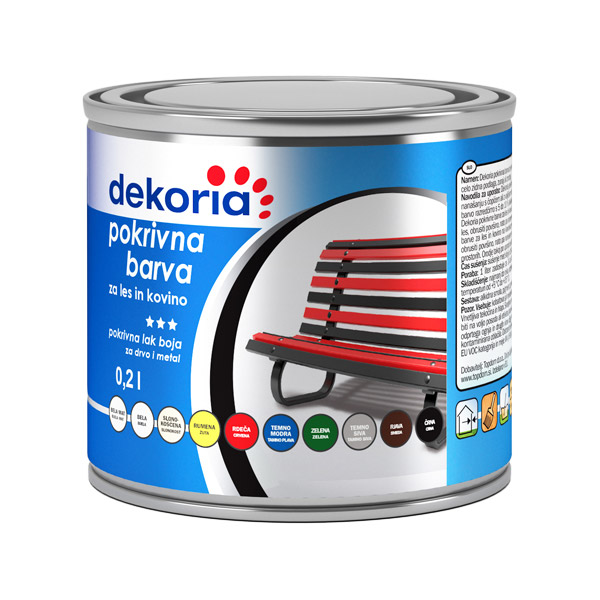 POKRIVNA BARVA ZA LES IN KOVINO DEKORIA