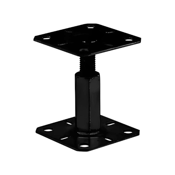 PODSTAVEK ZA STEBER Z NOGO, VIŠINSKO NASTAVLJIV, JEKLEN, ČRN