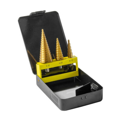 STOPENJSKI SVEDRI ZA KOVINSKE PROFILE, 3-DELNI SET