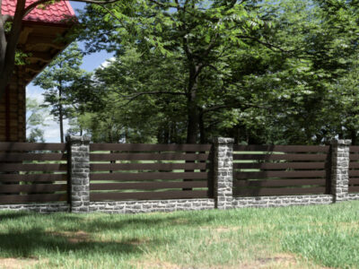 MODULARNA OGRAJA HORNVAL SET, TEMNI HRAST