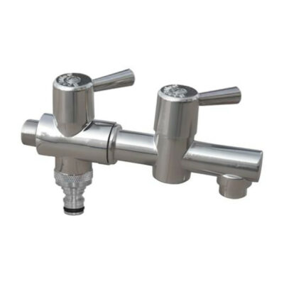 ODTOČNA VRTNA PIPA S PRIKLJUČKOM ZA CEV, KROMIRANA