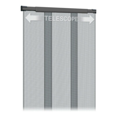 TELESKOPSKA ZAVESA PROTI INSEKTOM, ZA VRATA, ANTRACIT