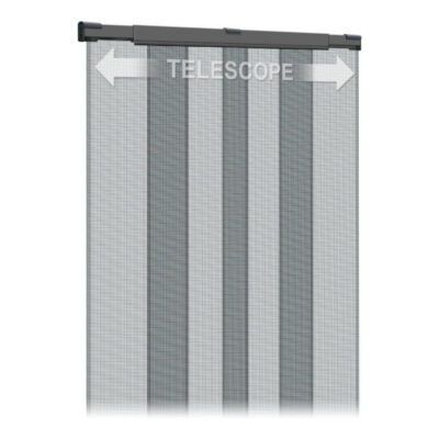 TELESKOPSKA ZAVESA PROTI INSEKTOM, ZA VRATA, STKL. VLAKNA, ANTRACIT
