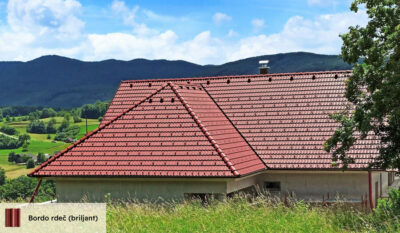 BETONSKI DVOVALNI STREŠNIK GOLOB, BORDO RDEČ BRILJANT