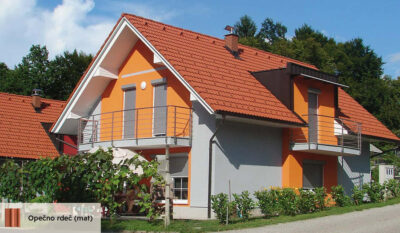 BETONSKI DVOVALNI STREŠNIK GOLOB, OPEČNO RDEČ MAT