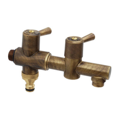 ODTOČNA VRTNA PIPA S PRIKLJUČKOM ZA CEV, MEDENINASTA